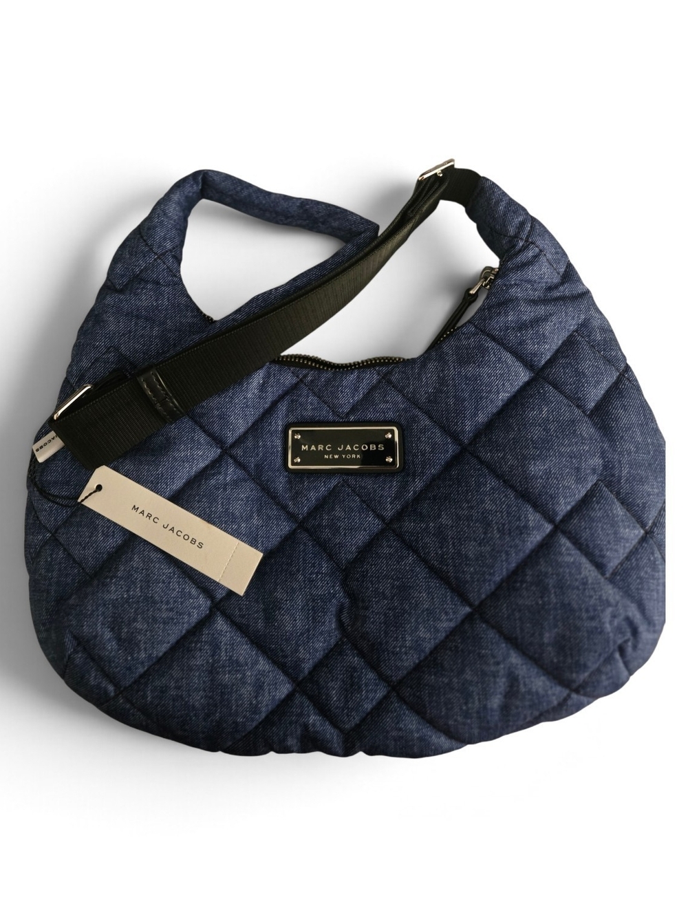Marc Jacobs Quilted Denim Crossbody/ Shoulder Bag with Black Strap